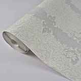 Шпалери вініл на флізеліні 0.53 × 10.05 м Marburg 57109, молочно-сірі для спальні, вітальні, коридору, фото 3