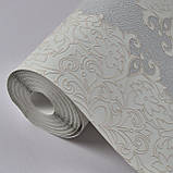 Шпалери вініл на флізеліні 0.53 × 10.05 м Marburg 57109, молочно-сірі для спальні, вітальні, коридору, фото 2
