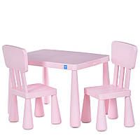 Дитячий столик Bambi M 6176-8 зі стільчиками, рожевий