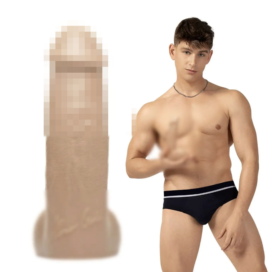 Фалоімітатор Fleshjack Boys: Reno Gold Dildo, по зліпку пеніса порноактора, 19х4,6 см., фото 1