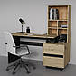 Стіл письмовий з полицями Hector D/C R 150х60 см дуб артизан та чорний правосторонній у сучасному стилі, фото 2