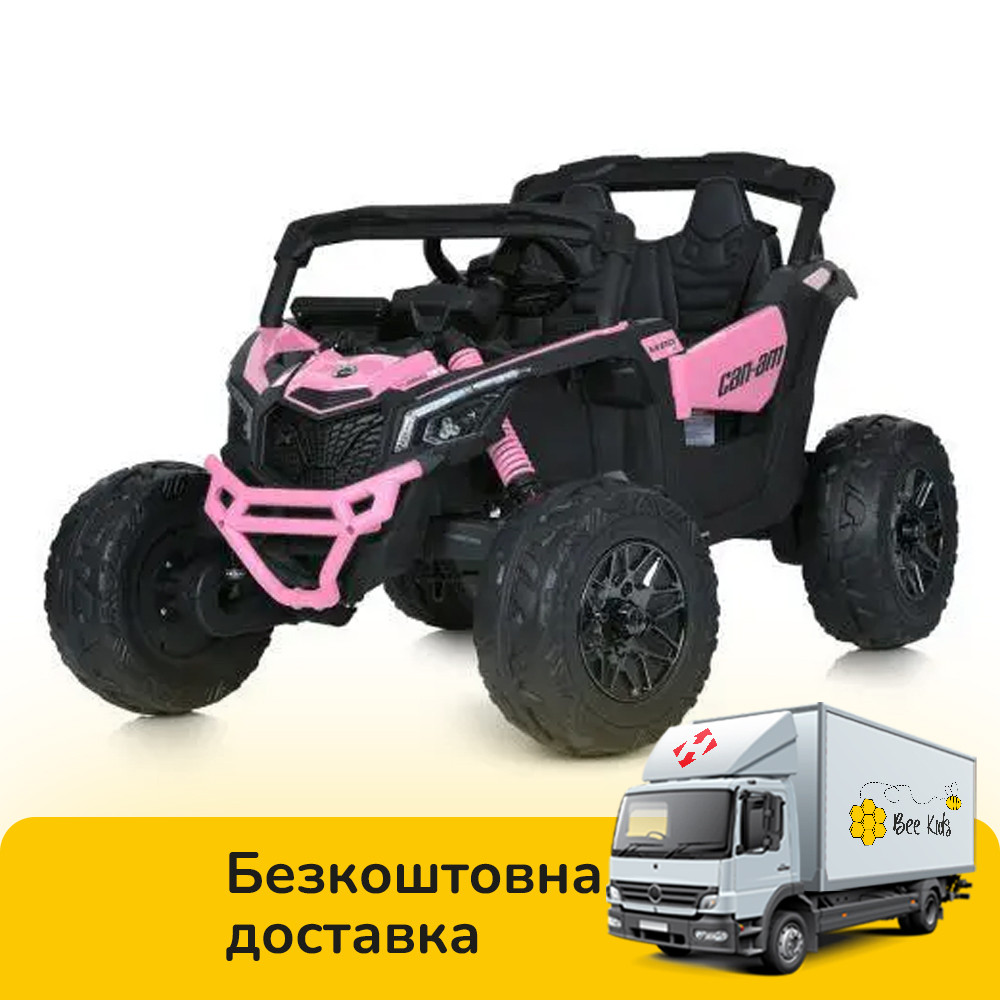 Електромобіль Джип Баггі дитячий (4 мотори по 200W, акумулятор. 24V7AH, пульт 2,4G) Bambi M 5099EBLR-8(24V) Рожевий, фото 1