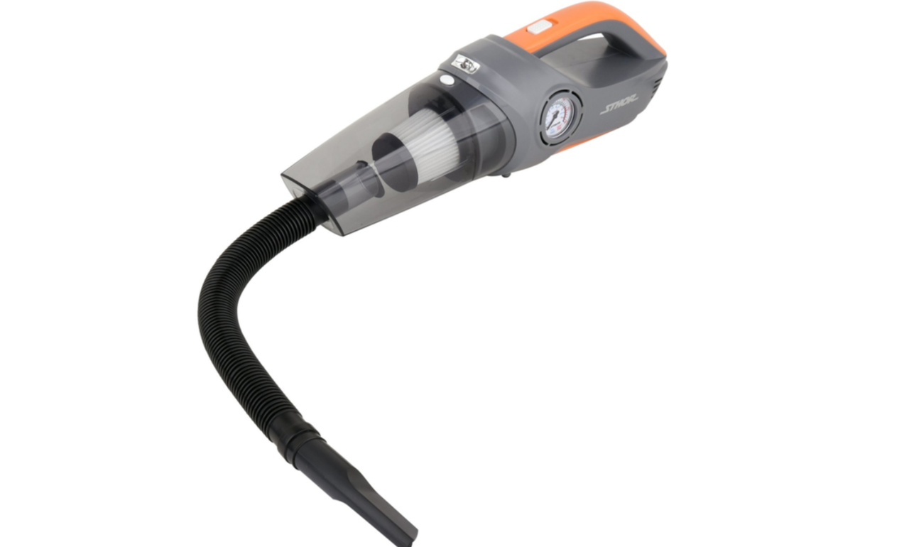 Порохотяг автомобільний STHOR 12 В 80 Вт фільтр HEPA з компресором 120 Вт 1 Мпа 20 л/хв + сумка 82953