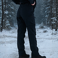 Тактичні жіночі штани зимові чорні Soft Shell армійські штани міцні польові якісні на флісі