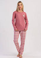 Жіноча піжама інтерлок лонгслів зі штанами Vienetta фрезова