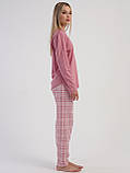 Жіноча піжама інтерлок лонгслів зі штанами Vienetta фрезова, фото 3