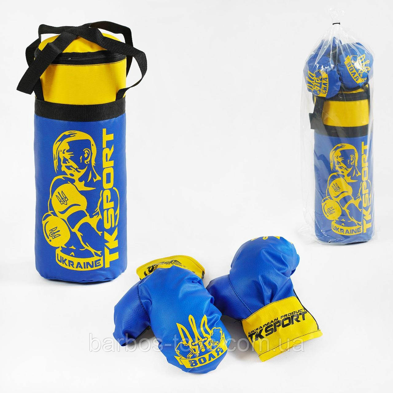 Боксерський набір для дітей 55 см груша 2 рукавички штучна шкіра тренувальний комплект