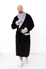 Махровий чоловічий  теплий халат  на запах однотонний