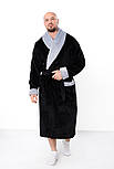 Махровий чоловічий  теплий халат  на запах однотонний, фото 6