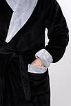 Махровий чоловічий  теплий халат  на запах однотонний, фото 7