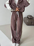 Жіночий теплий флісовий спортивний костюм з укороченою кофтою, фото 3