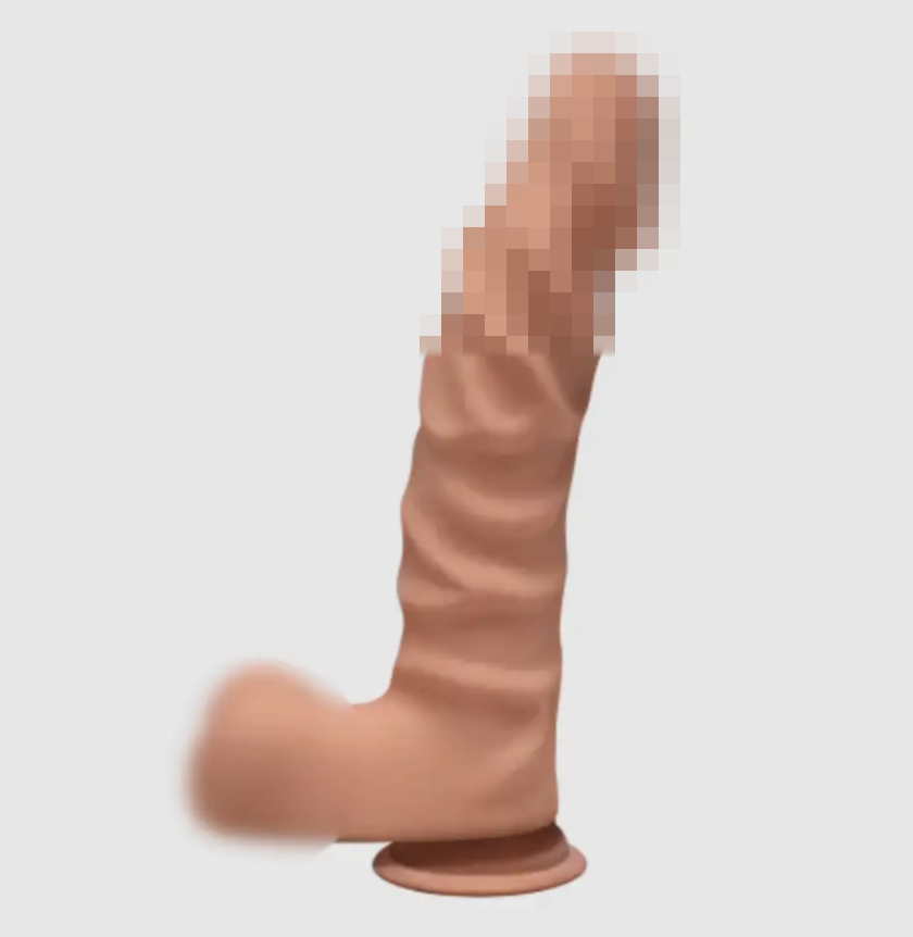 Фалоїмітатор із кібершкіри Doc Johnson The D — Ragin D — 9 Inch With Balls — ULTRASKYN — Caramel, 22х5,1 см., фото 1