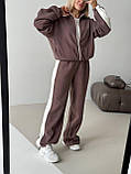 Жіночий теплий флісовий спортивний костюм з укороченою кофтою, фото 6