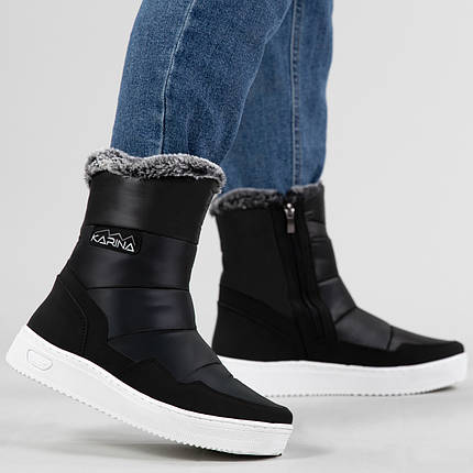 Дутики зимові жіночі високі чорні з замком (4101), фото 1