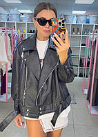 Шкіряна куртка косуха оверсайз