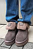 Уггі жіночі замшеві зимові з шнурівкою коричневі, фото 3