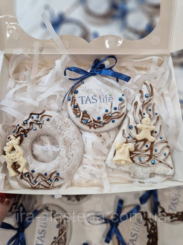 Набір медових імбирних пряників із ЛОГОТИПОМ до Нового року, фото 1