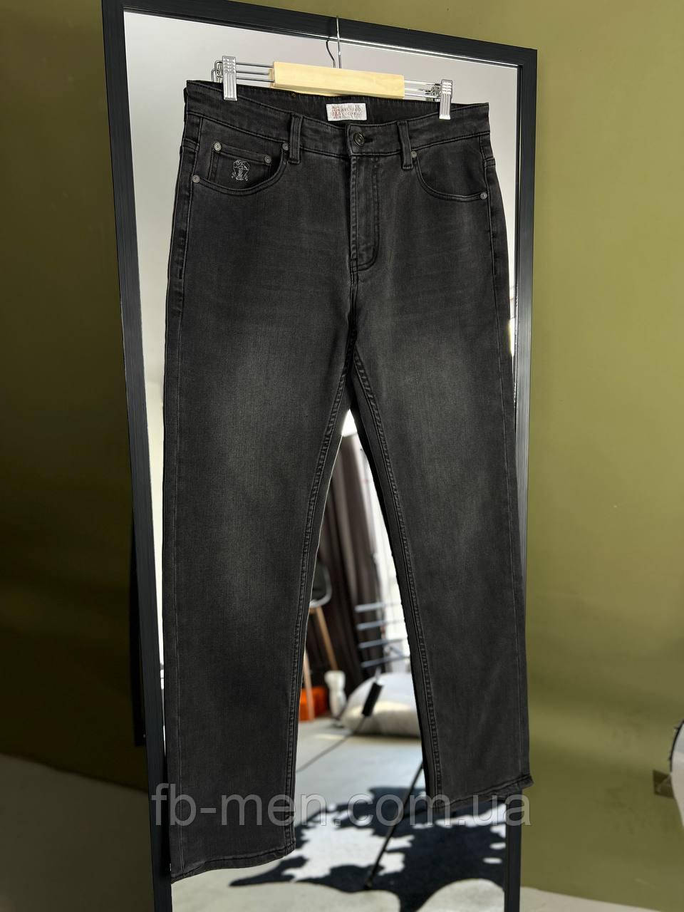 Джинси чоловічі Brioni темно-сині з преміального деніму ВL467, фото 1