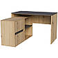 Стіл письмовий з приставною тумбою Twin DA 120x60 см дуб артизан та антрацит без ручок у стилі лофт, фото 3