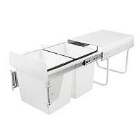 Смітник висувний 400мм 2х18л з доводчиком з кришкою білий Muller