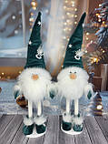 Новорічний декоративний ельф гном 50 см на довгих ніжках з оченятами та оленям на шапочці пр-во Україна, фото 2