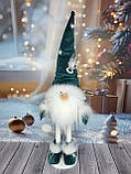 Новорічний декоративний ельф гном 50 см на довгих ніжках з оченятами та оленям на шапочці пр-во Україна, фото 5