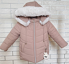 Зимова куртка для дівчинки Олівія джинс,86-110р.