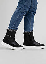 Жіночі зимові дутики з натуральним хутром на замок чорні (4101), фото 2