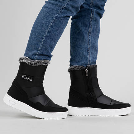 Дутики жіночі зимові чорні з замком (4101), фото 1