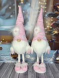 Новорічний ельф гном 55 см на довгих ніжках, Скандинавський декоративний гном пр-во Україна із пушком, фото 2