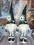 Новорічний ельф гном 55 см на довгих ніжках, Скандинавський декоративний гном пр-во Україна із пушком, фото 3