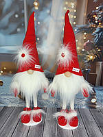 Новорічний ельф гном 55 см на довгих ніжках, Скандинавський декоративний гном пр-во Україна із пушком