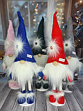 Новорічний ельф гном 55 см на довгих ніжках, Скандинавський декоративний гном пр-во Україна із пушком, фото 6