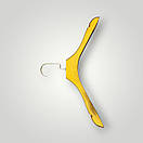 Пластикові плічки вішалки 39 см золоті з широким плечем 3 см для одягу упаковка 5 шт, фото 3