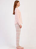 Бавовняна жіноча піжама лонгслів+штани Vienetta персикова, фото 2