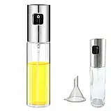 Пляшка-дозатор для олії та оцту 100 мл спрей розпилювач кухонний для рідин скляний, фото 4