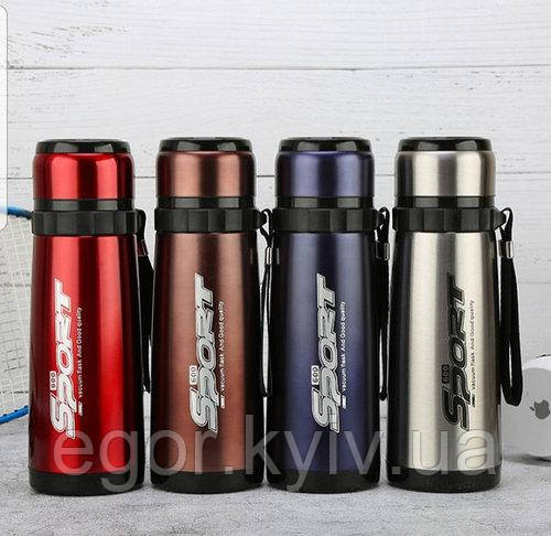 Термос 600 МЛ, термокухоль, термочашка SPORT WB-213, неіржавка сталь Чорний, фото 1