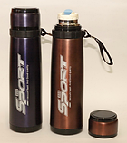 Термос 600 МЛ, термокухоль, термочашка SPORT WB-213, неіржавка сталь Чорний, фото 4