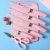 Набір кухонного приладдя Рожевий для дому на підставці, Кухонний набір TS Kitchen 19 штук із силікону, фото 3