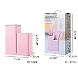 Набір кухонного приладдя Рожевий для дому на підставці, Кухонний набір TS Kitchen 19 штук із силікону, фото 4