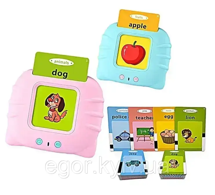 Планшет із картками для вивчення англійської мови (224 слів). картки Монтессорі, що говорять, фото 1