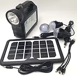 Ліхтар GD-101 PowerBank, із сонячною зарядкою + лампочки 3 шт., фото 2
