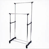 Універсальна міцна Подвійна підлогова пересувна стійка для одягу Double-Pole.Найкраща ціна!, фото 3