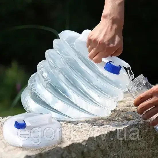 Складана каністра для води з краном 15 л, фото 1