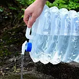 Складана каністра для води з краном 15 л, фото 2