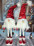 Новорічний Український ельф гном 75-80 см на довгих ніжках із велюровою шапочкою скандинавський гном, фото 2