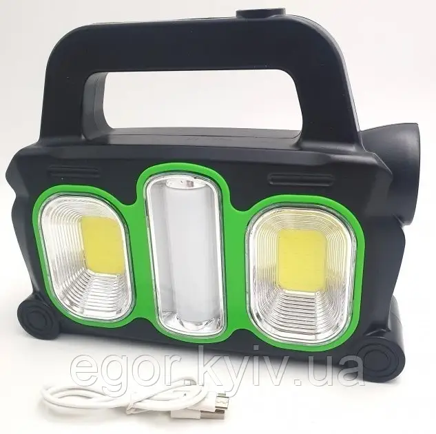 Ліхтар акумуляторний Hurry Bolt HB-6169 із сонячною батареєю і функцією PowerBank, фото 1