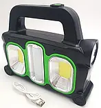 Ліхтар акумуляторний Hurry Bolt HB-6169 із сонячною батареєю і функцією PowerBank, фото 4