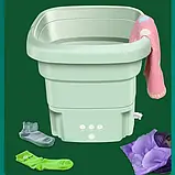 Складана пральна машина Folding Washing Machine силіконова складана стирання відро 7 л. Зелений, фото 5