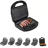 Мультимейкер Сендвічниця зі знімними формами 6 в 1 Opera OP-909 на 2500 Вт, фото 3